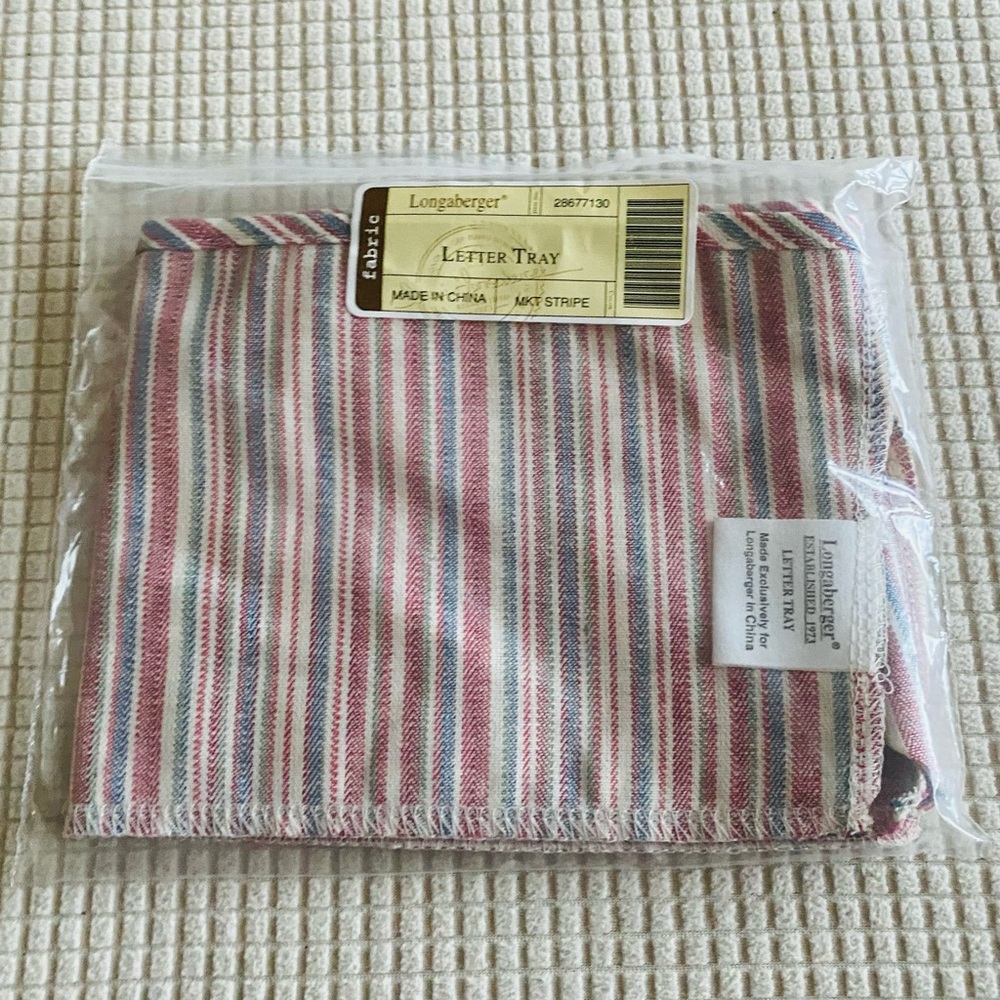 Longaberger Letter Tray Liner in Market Stripe